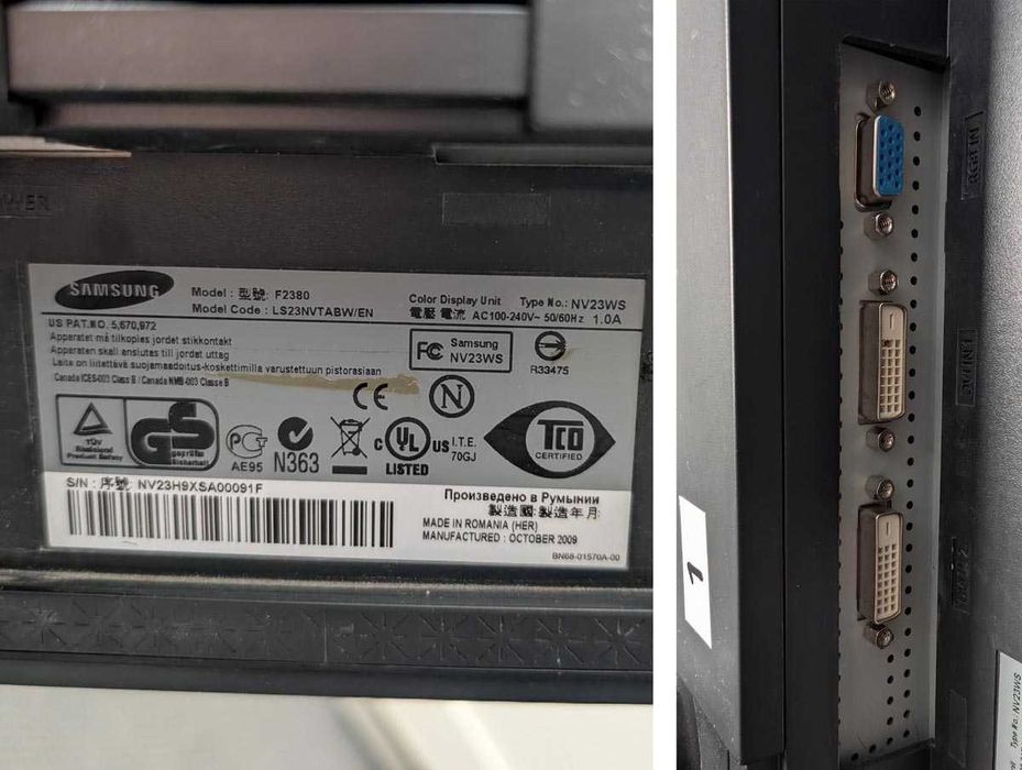 Monitor Samsung SyncMaster F2380: 23" PIVOT, cPVA