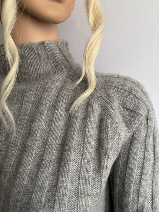 Kaszmirowy szary sweter półgolf damski 100% kaszmir szary 40 l