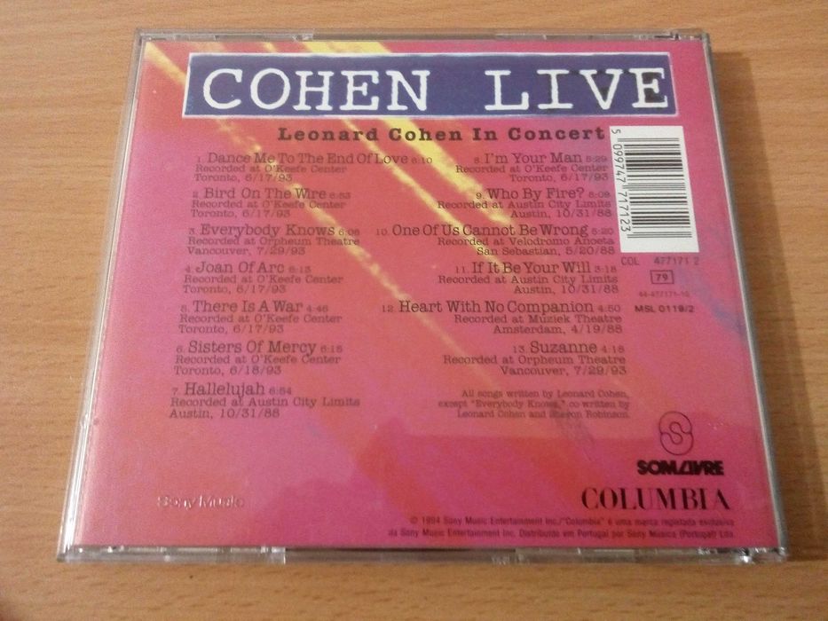 LEONARD COHEN - Cohen Live Leonard Cohen In Concert
