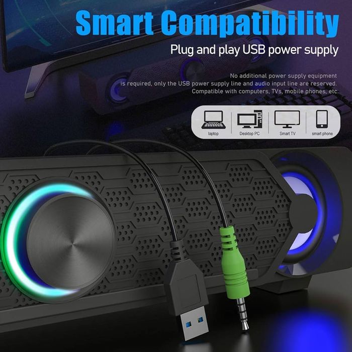 Саундбар Smalody, USB-саундбар, игровая колонка .