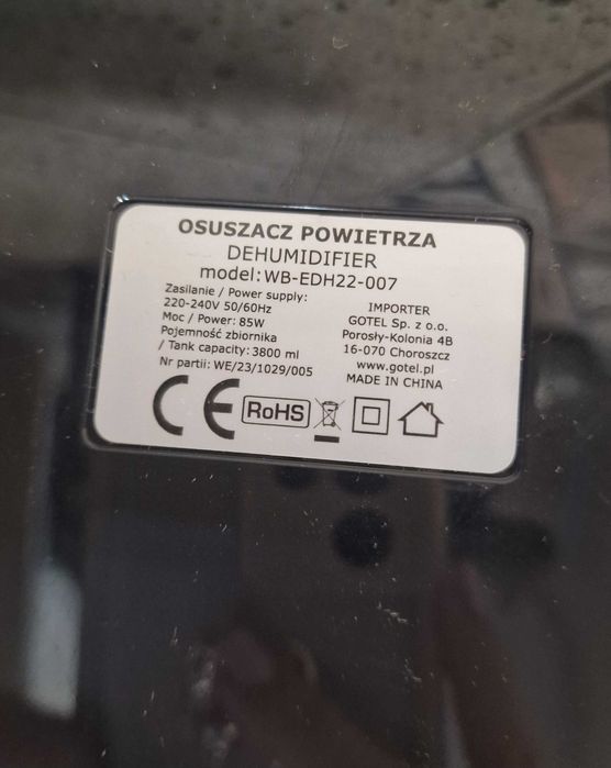 Osuszacz powietrza Carruzo
