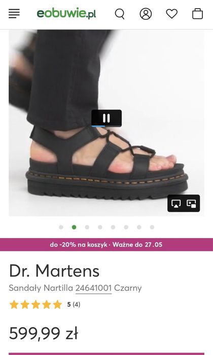 Sandały Dr. Martens Nartilla rozmiar 36