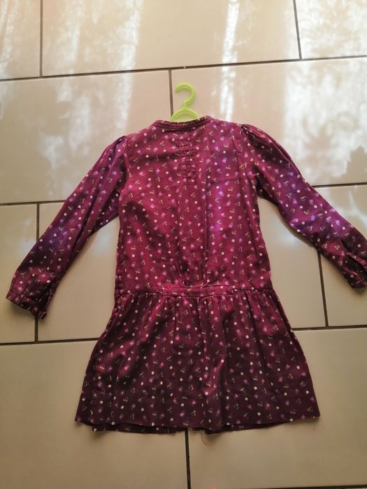 Fioletowa sukienka w kwiatuszki h&m 122