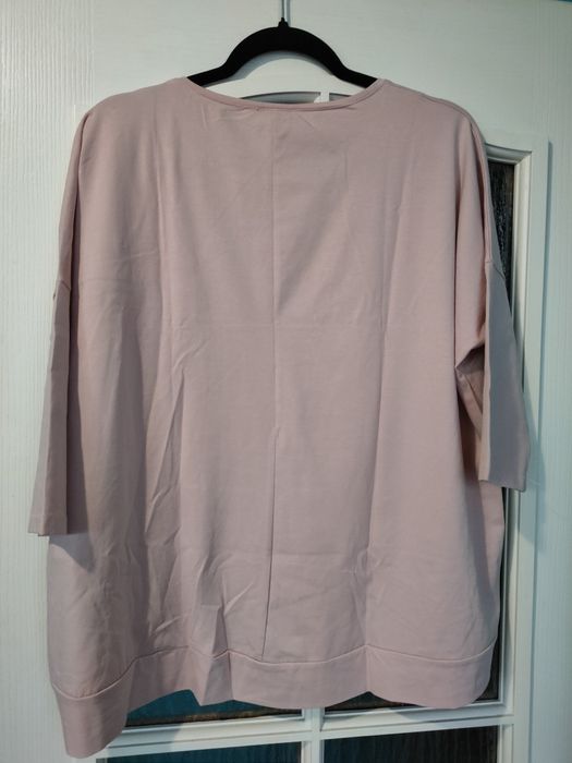 Nowa bawełniana pudrowa bluza cekiny do 130 biust