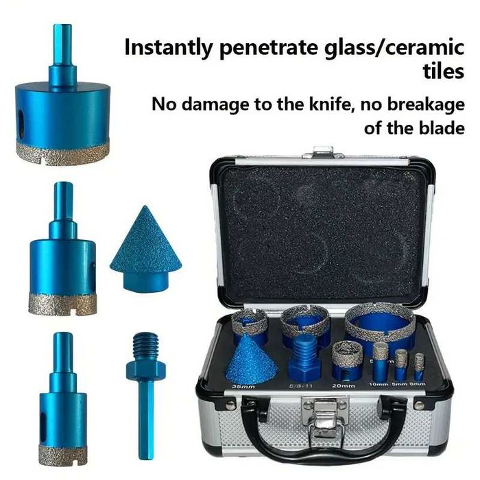 F1215 9 brocas diamante vidro cerâmica mármore granito 6 A 50 mm