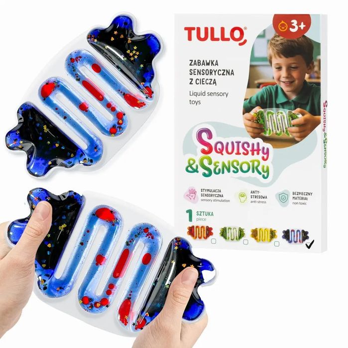 Squishy&Sensory. Zabawka z cieczą, niebieska. Tullo. Nowy Produkt