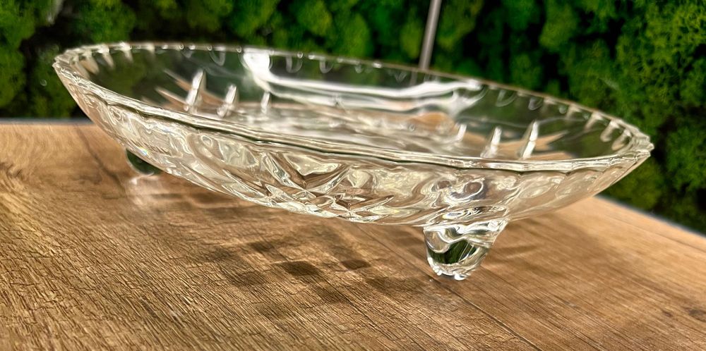 Kryształowy talerzyk na nóżkach patera stan super