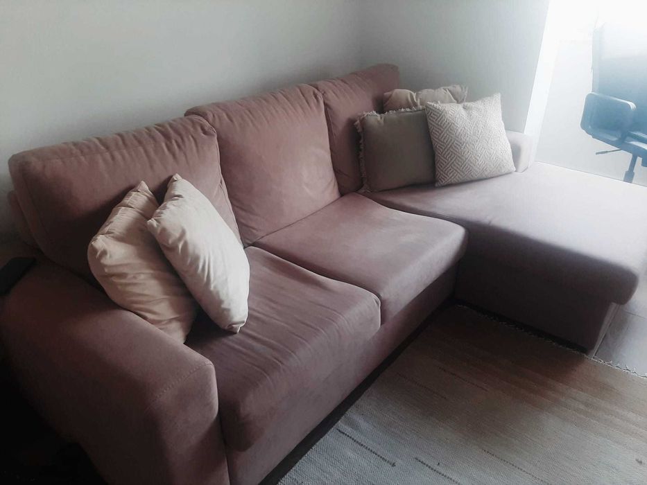 Sofá 3 lugares com chaise Long Feira dos Sofás Pontinha E Famões
