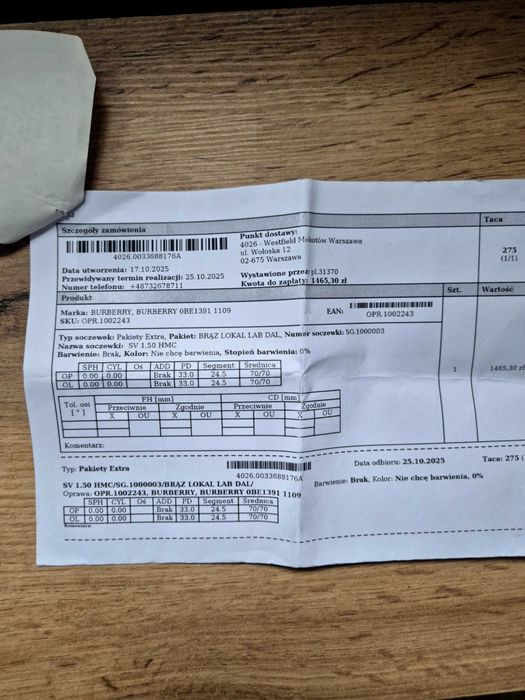 Okulary Burberry Zerówki