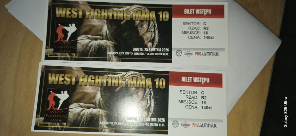 2 bilety na WEST FIGHTING MMA 10 W GorzowieWlkp
