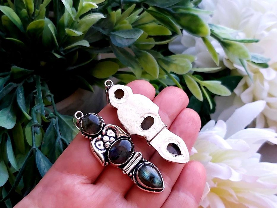 Kolczyki _Labradoryt_Indie_handmade_