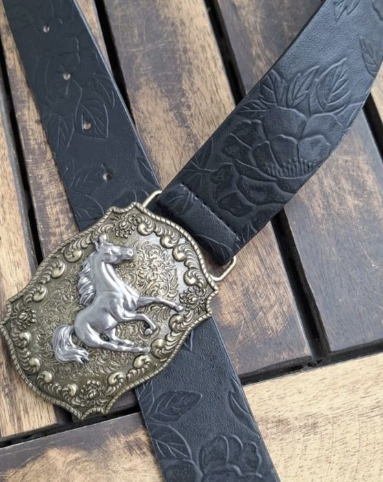 Czarny pasek do soidni tuniki sukienki western dziki zachód 102
