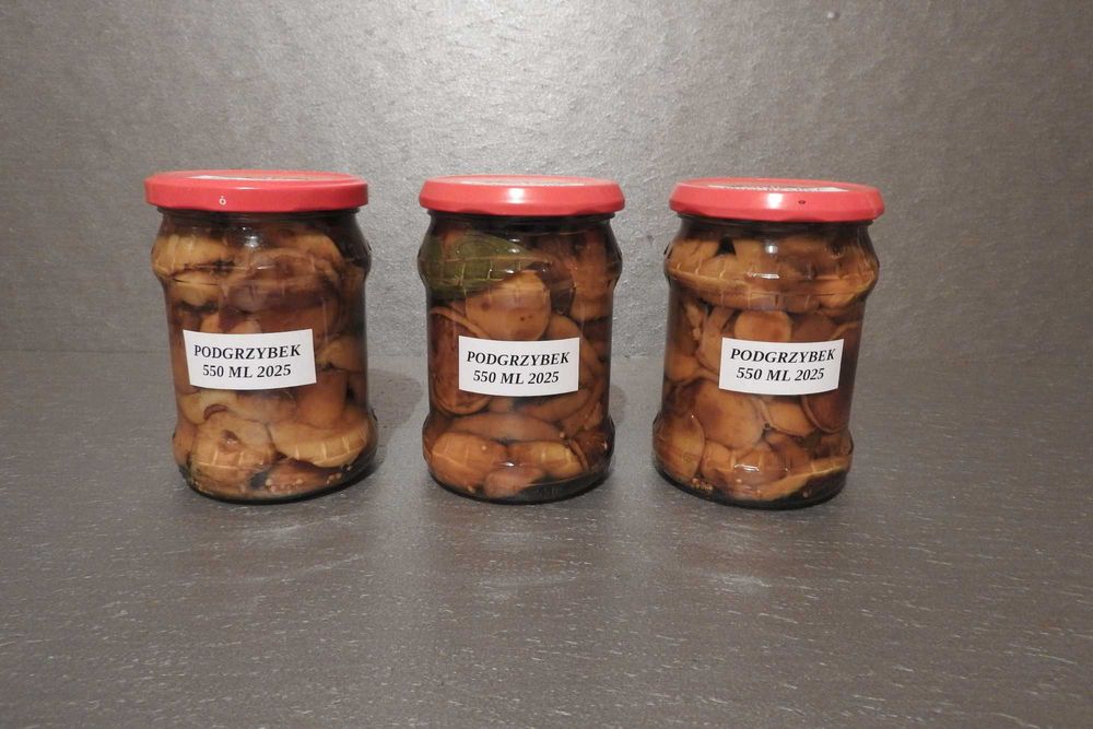 Grzyby marynowane (3 x podrzybek) poj.550 ml (zbiór 2025)