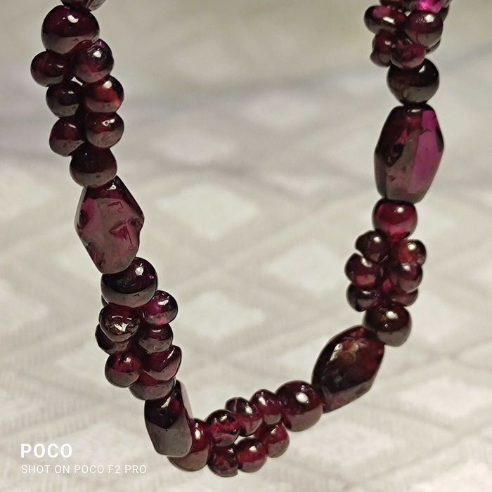 Naszyjnik (korale kolia) i kolczyki granat naturalny.