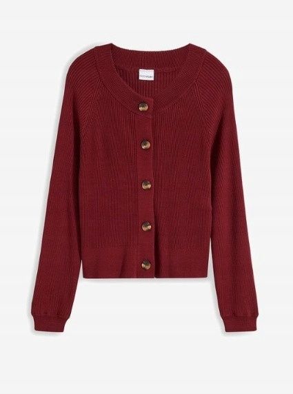 B.P.C sweter bordowy rozpinany 48/50.