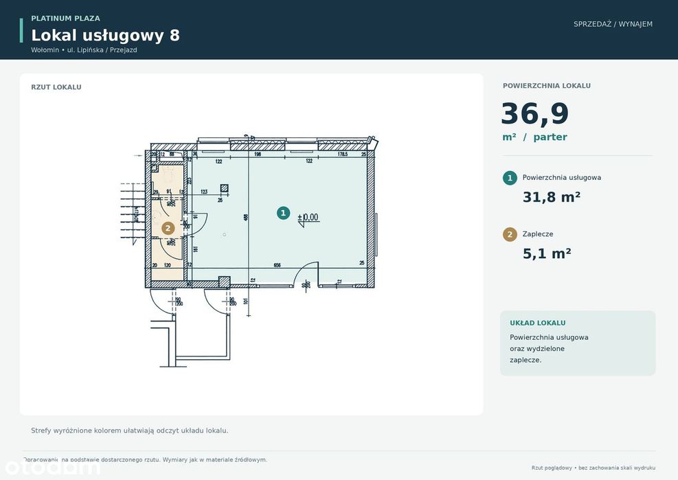 do wynajęcia 36,9–166,9 m²