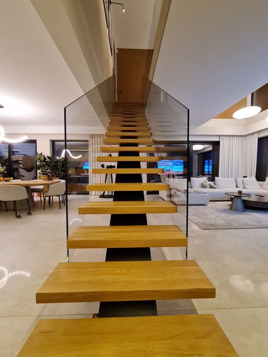 Szklane balustrady wewnętrzne zewnętrzne balkon balkony taras