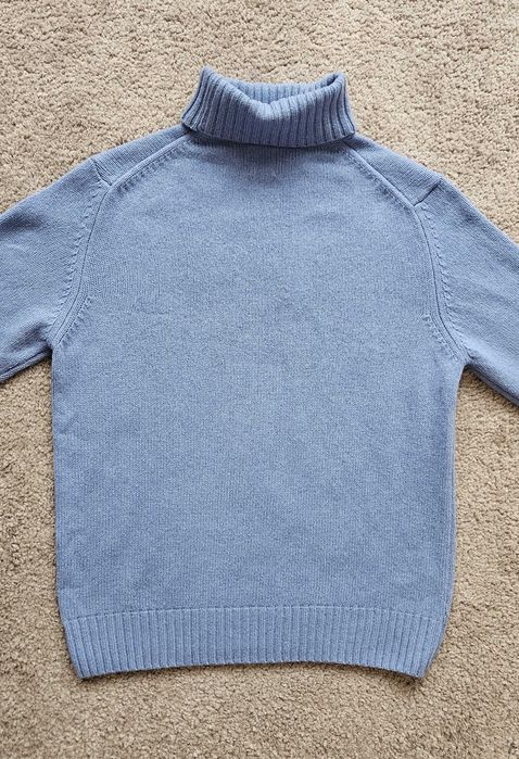 Gruby golf męski Zara błękitny, wełna/nylon, rozm. M-L