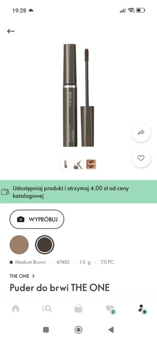 Puder do brwi + pęseta z grzebykiem nowe