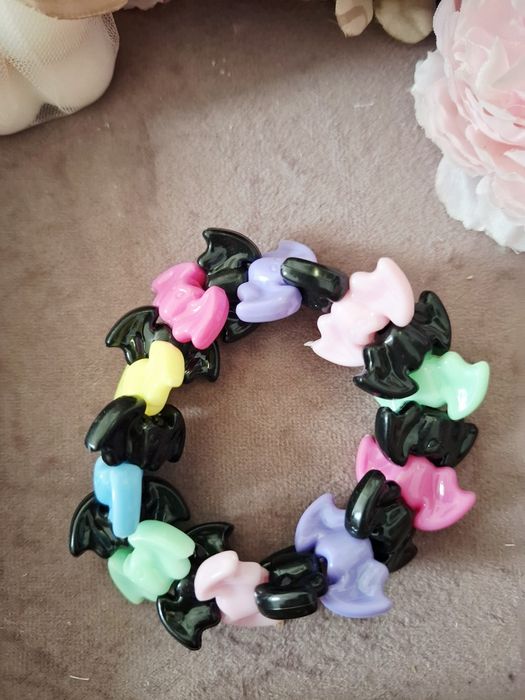 Bransoletka handmade wykonana stylu serialu Wednesday