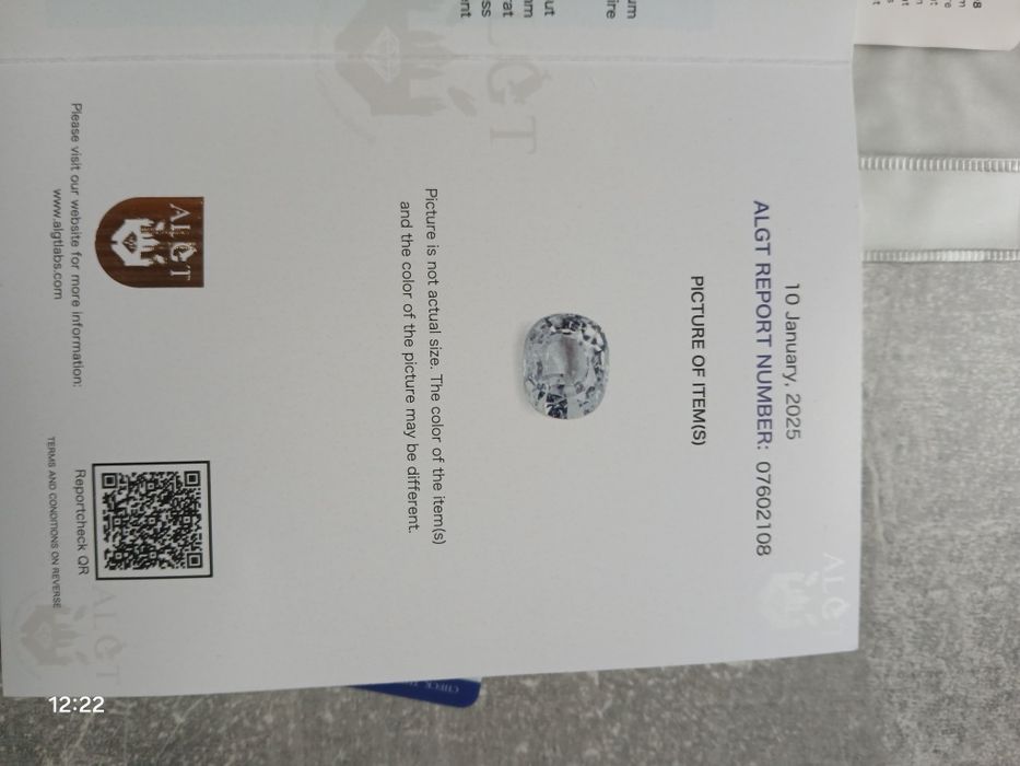 Kamień Szafir bezbarwny 1, 22 ct