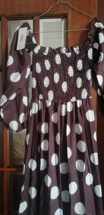 VESTIDO Bordeaux e Castanho