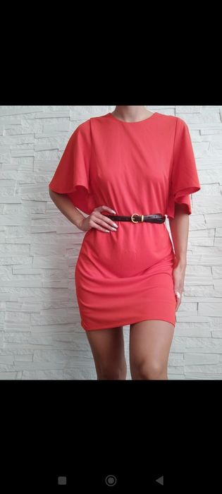 kimono sukienka h&m czerwień  rozmiar S M