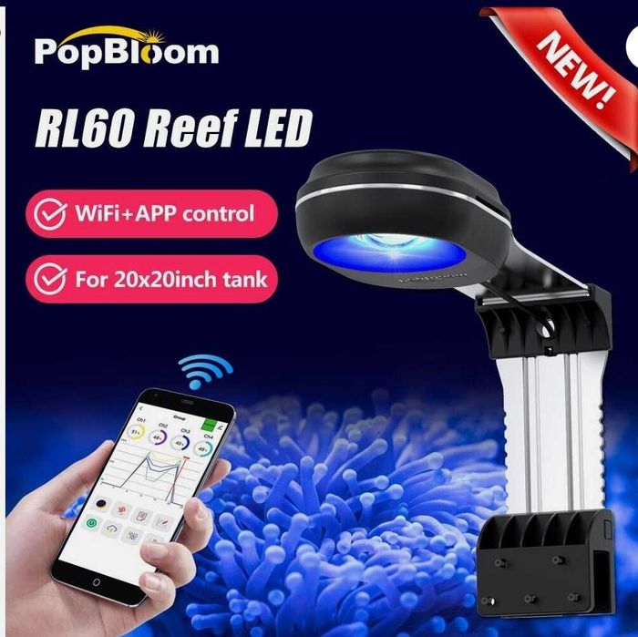 Fluo Rl60 Popbloom Mega Lampa do Akwarium Morskie Wifi 60w  Czarna