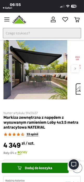 Markiza elektryczna 4x3