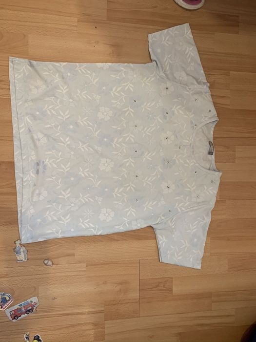 Pastelowa niebieska jak NOWA bluzka krótkim rękawem 44 XXL 3XL