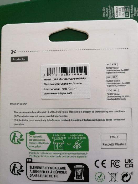 Micro SDXC card. 32GB. Karta pamięci. Nowa.