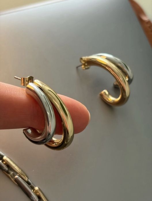 Набір прикрас ZARA: чокер і сережки золото-срібло