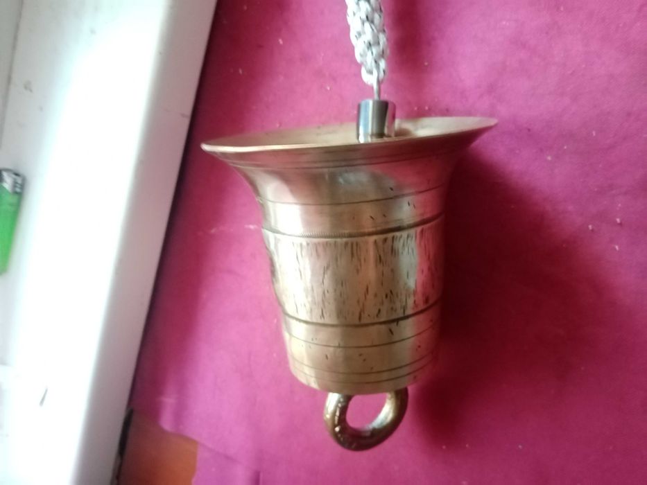 Рында колокол латунная звонкая высота 18см