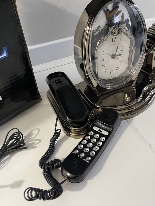 Світильник + годинник + телефон First Black Pearl