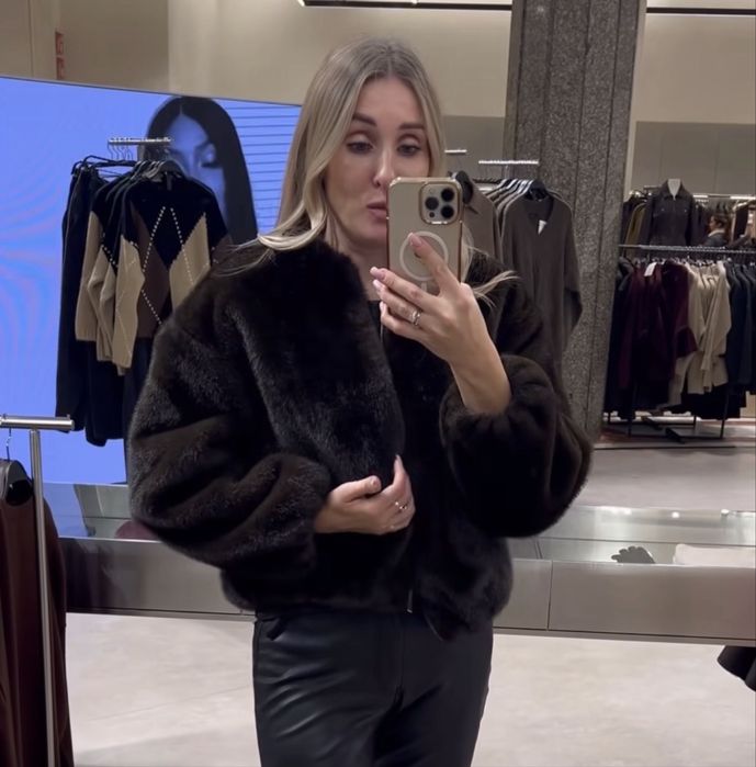 Шуба,бомпер під норку Zara