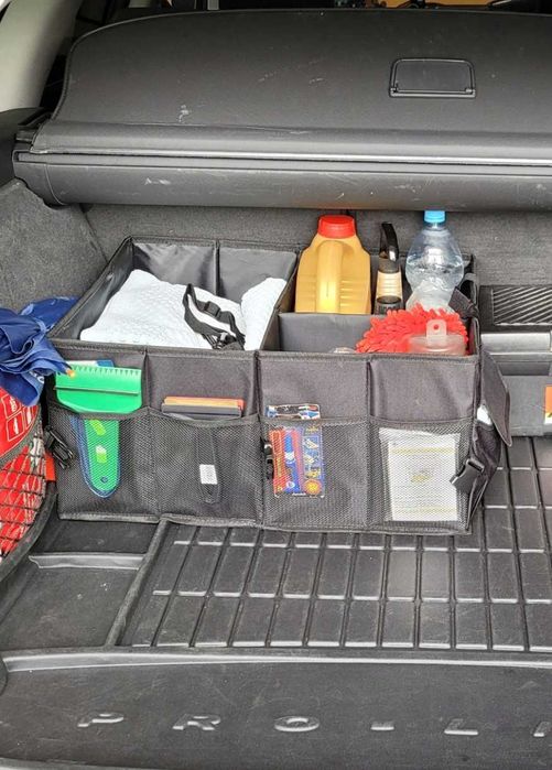 XXL 64L Sztywny Organizer Torba Do Bagażnika Auta Samochodu Pudełko
