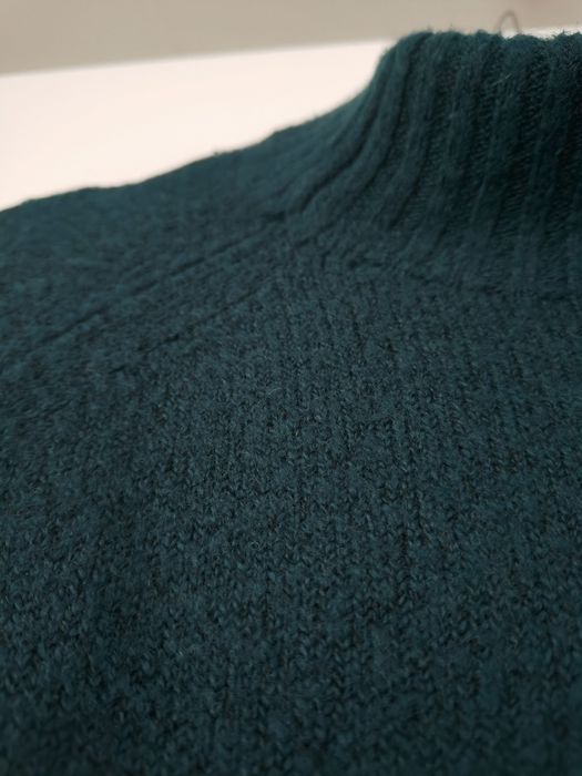 Półgolf Massimo dutti 42 XL zielony butelkowa zieleń wełniany