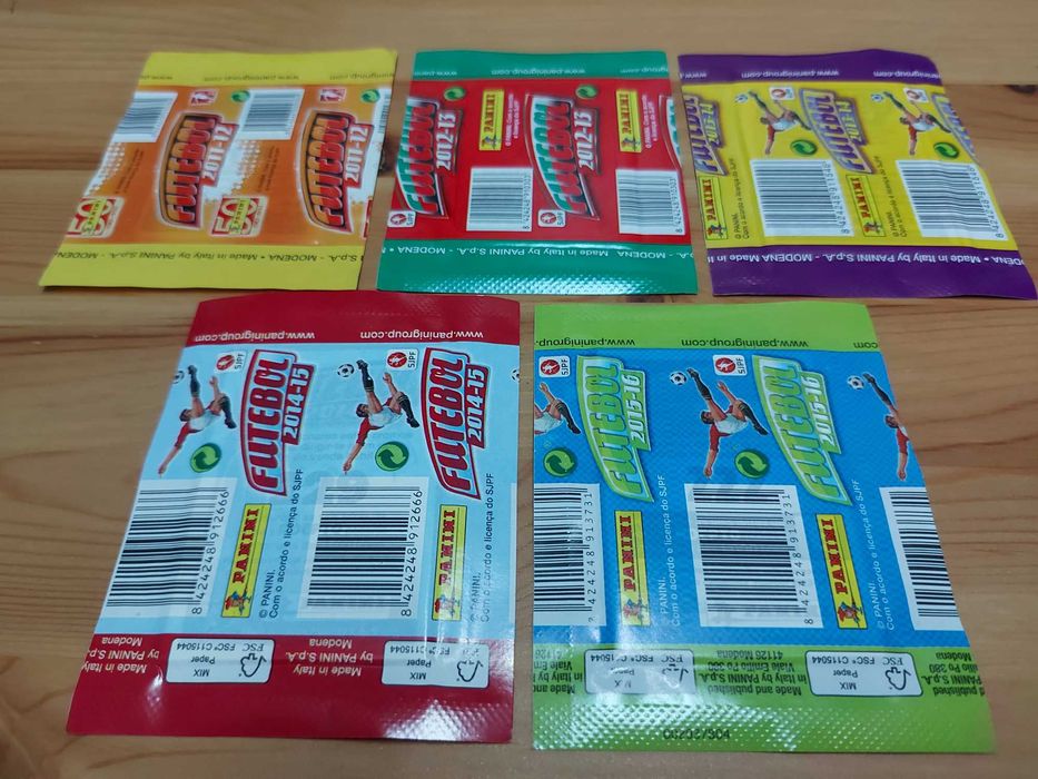 Lote 12 saquetas cromos fechadas Futebol 2011/12 até 2020/21 Panini