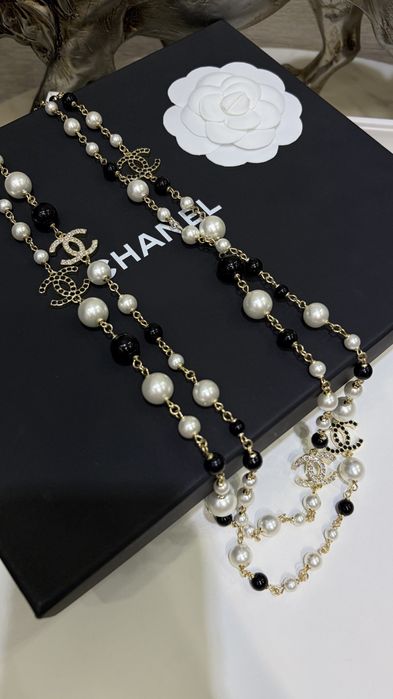 Chanel® Luksusowy naszyjnik CC® ekskluzywna biżuteria łańcuszek perły