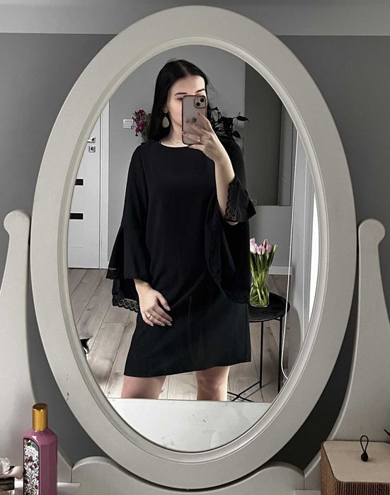 Czarna krótka sukienka ZARA rozmiar S