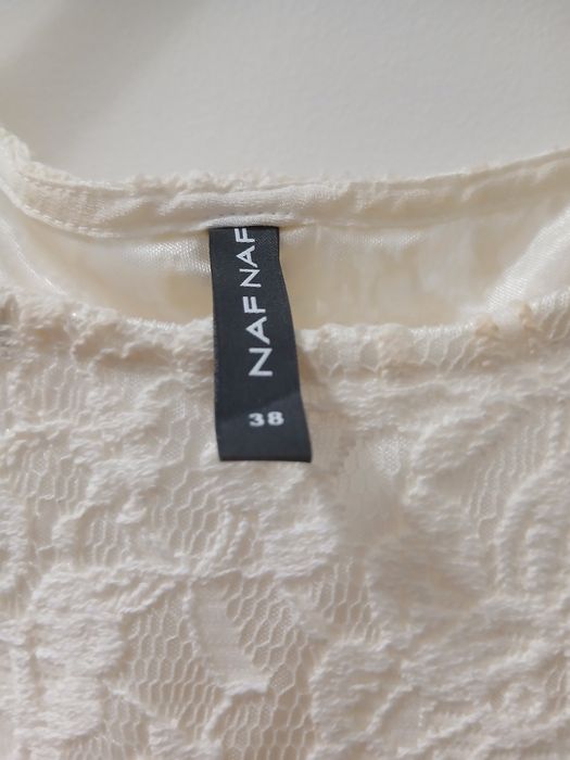 Vestido branco renda forrado 38
