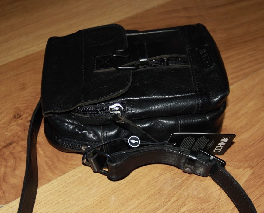 OCHNIK skóra skórzana torebka torba męska czarna nerka