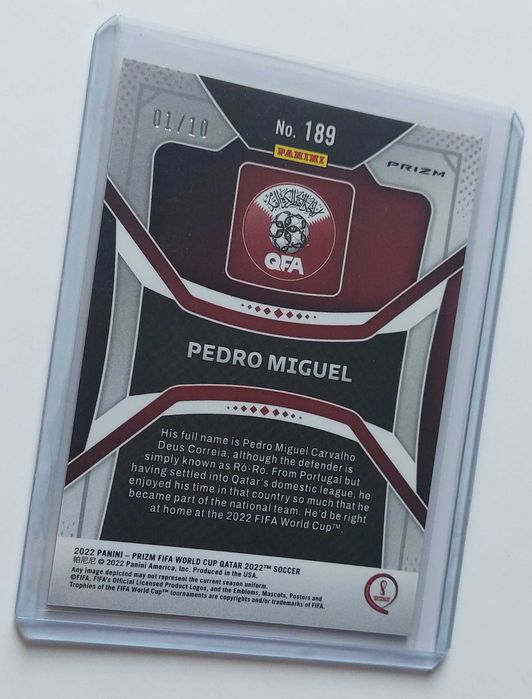 FIFA World Cup 2022 Qatar Pedro Miguel Gold Prizm #189 01/10 Qatar