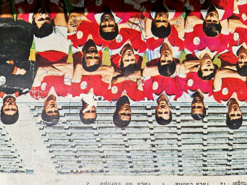 Poster autografado equipe toda benfica época 1968/69 Autografo Eusébio