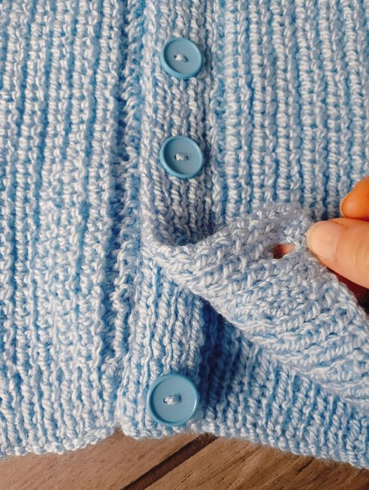 Sweter handmade, gruby ciepły sweterek, sweter niemowlęcy, 6-9 m-cy