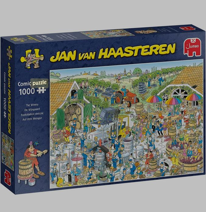 Comic puzzle Jan Van Haasteren feito em moldura A Vinicola