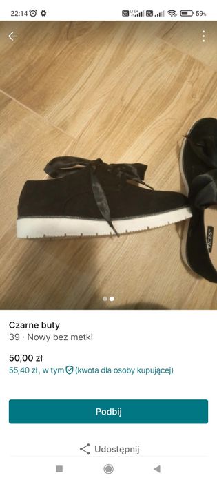 Czarne buty ze wstążką