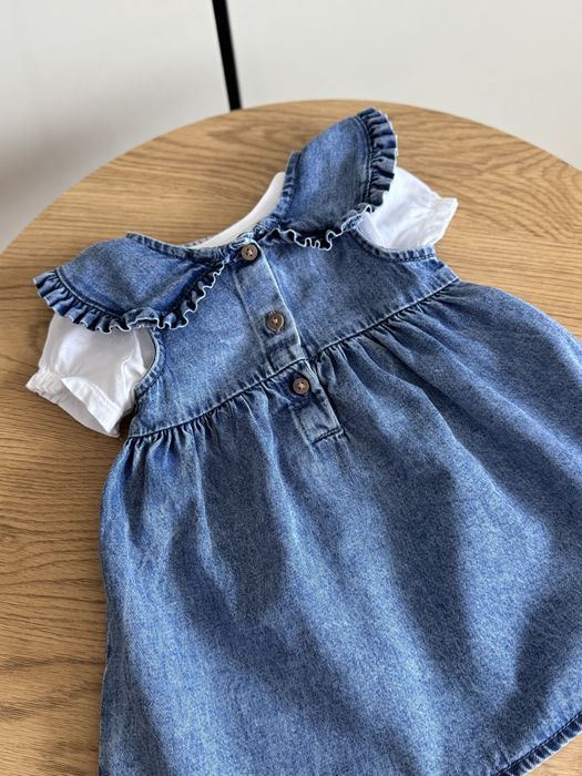 Нарядна Сукня сарафан  Next, H&M 6-9 міс з легкого джинса