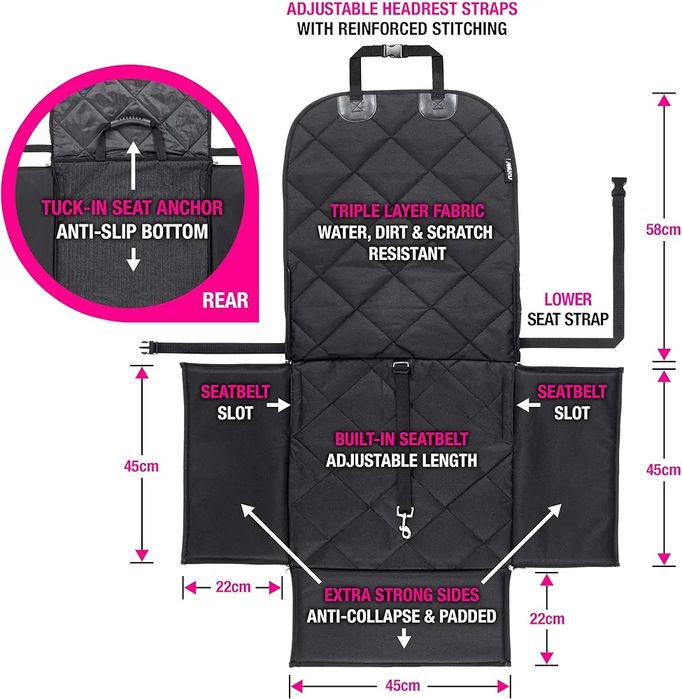 Fotelik samochodowy dla psa Wodoodporny 816