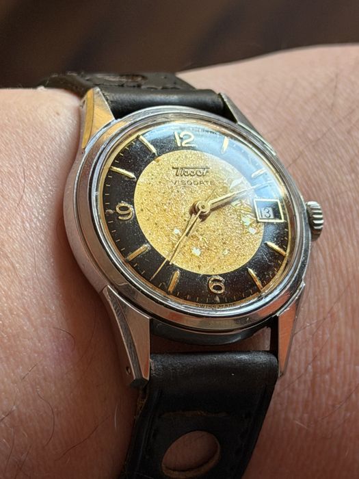 Tissot Visodate 15jewels, 35/44mm, w stali, lata 50te, sprawny